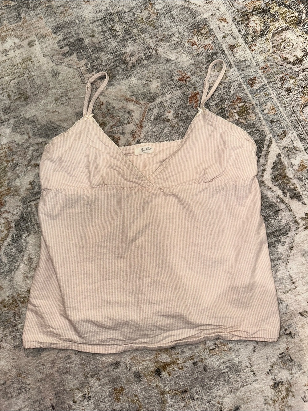 Brandy Melville Pale Pink and white striped top